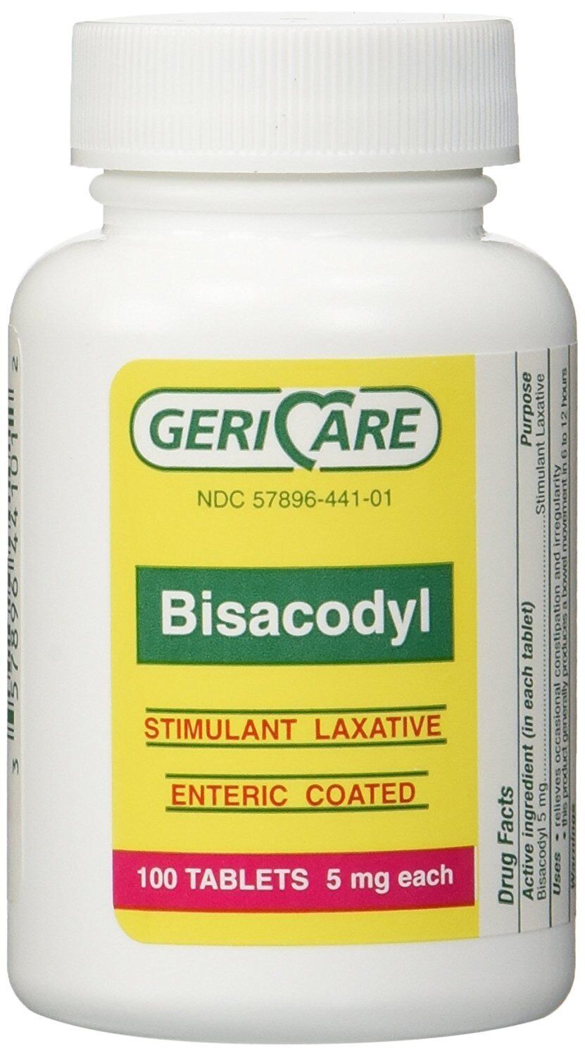 GeriCare Bisacodyl Stimulant Laxative Enteric Coated Tablets 5 mg Each 100 Count 2   