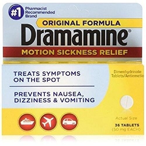 Dramamine Original Formula Motion Sickness Relief Dual Action Tablets 36 Count