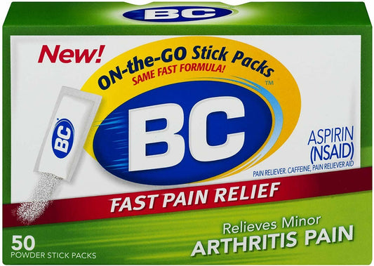 Bc Arthritis Fast Formula Pain Relief Aspirin On The Go Powder 50ct    6