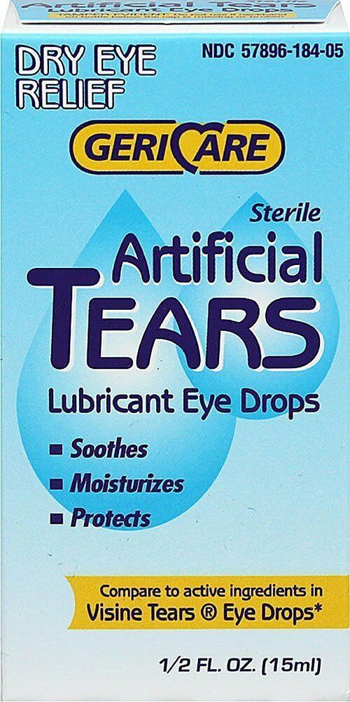 Gericare Sterile Artificial Tears Lubricant Eye Drops Dry Eye Relief 0.5 Ounce