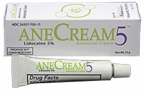 Anecream 5 Lidocaine 5% Anorectal Cream Topical Anesthetic Pain Relief 15 gram