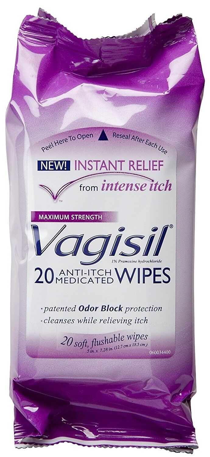 Vagisil Anti Itch Medicated Wipes Maximum Strength Instant Relief Gentle 20ct