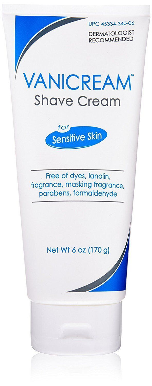 Vanicream Shave Cream For Sensitive Skin Non-Lathering Formula Dye Free 6 Ounce