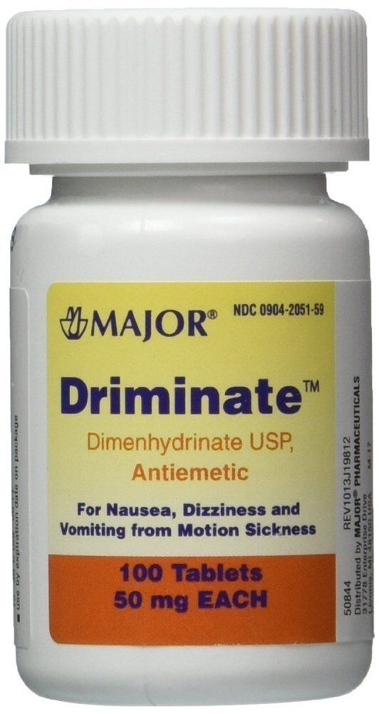 Major Driminate Dimenhydrinate USP Motion Sickness Tablets 50 mg 100 Ct 2   