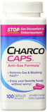 Charco Caps Anti-Gas Formula Activated Charcoal Capsules 260 mg Each 100 Count