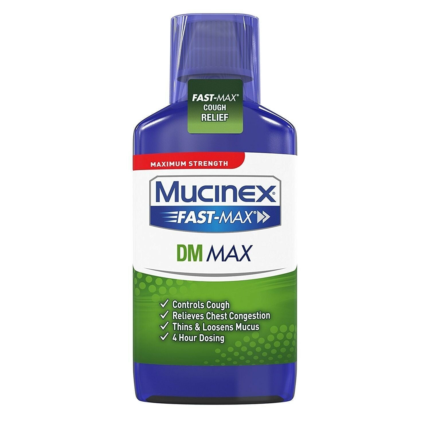 Mucinex Fast-Max DM Maximum Strength Cough Suppressant Expectorant Liquid 6 Oz
