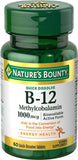 Natures Bounty B-12 Energy Health Vitamin Quick Dissolve Tablets 1000mcg 60 ct