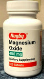 Rugby Magnesium Oxide Dietary Supplement Gluten Free Tablets 400 mg 120 Count