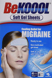 Be Koool Soft Gel Sheets 8HR Migraine Cooling Relief Non Medicated Safe Use 4ct