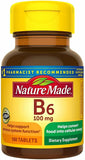 Nature Made Vitamin B6 Cellular Energy Support Tablets Supplement 100mg 100 ct