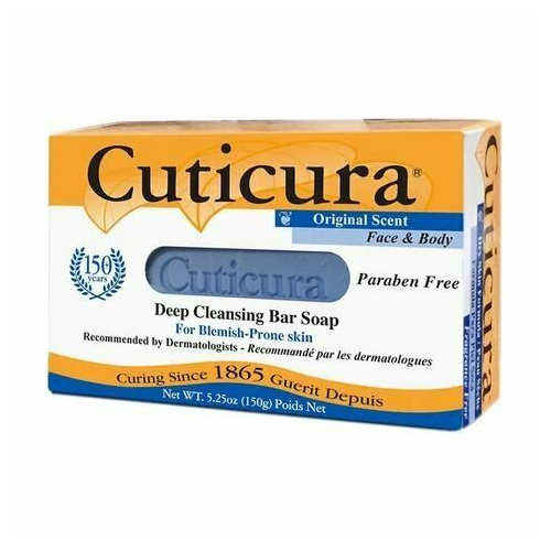 Cuticura Face & Body Deep Cleansing Bar Soap Blemish Prone Skin Original 5.25oz