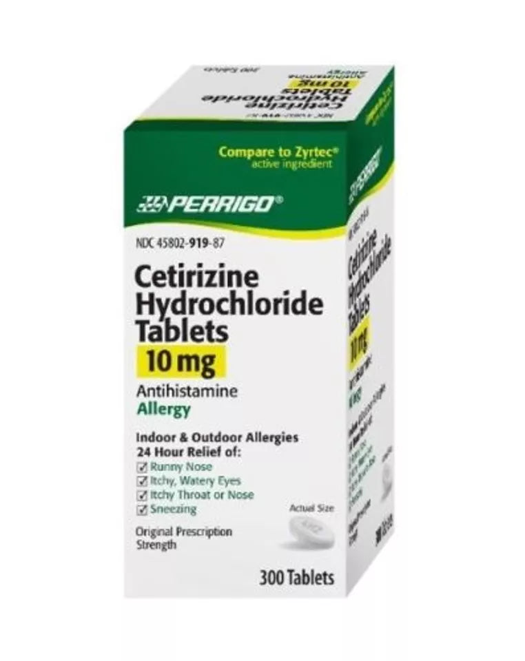 Cetirizine Hydrochloride Antihistamine 10mg Tablets 300ct