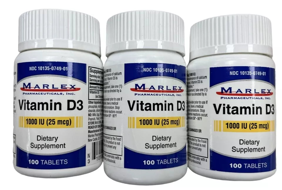 Marlex Vitamin D3 1000 IU (25mcg) 100 tablets