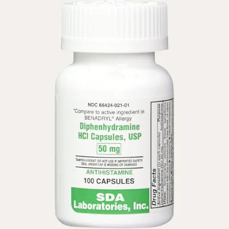 Diphen Hydramine HCl 50 mg Capsules